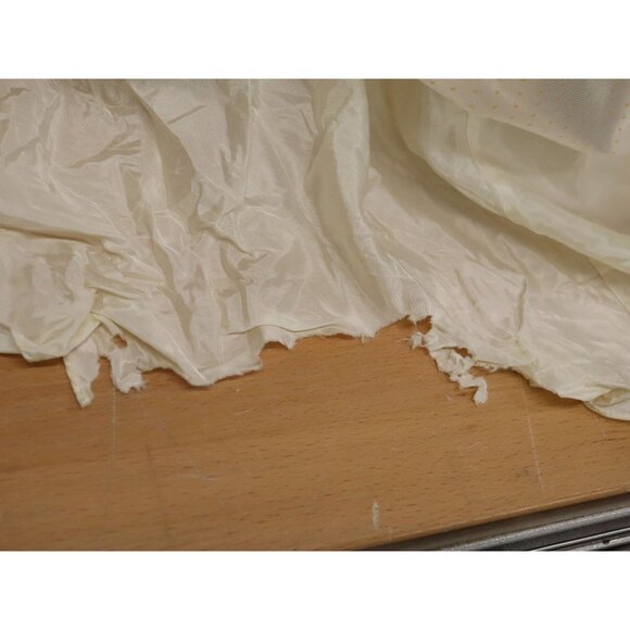 Vtg 80s Zum Zum Ivory & Gold XXS Strapless Long Prom Party Wedding Dress ILGWU - Picture 9 of 10